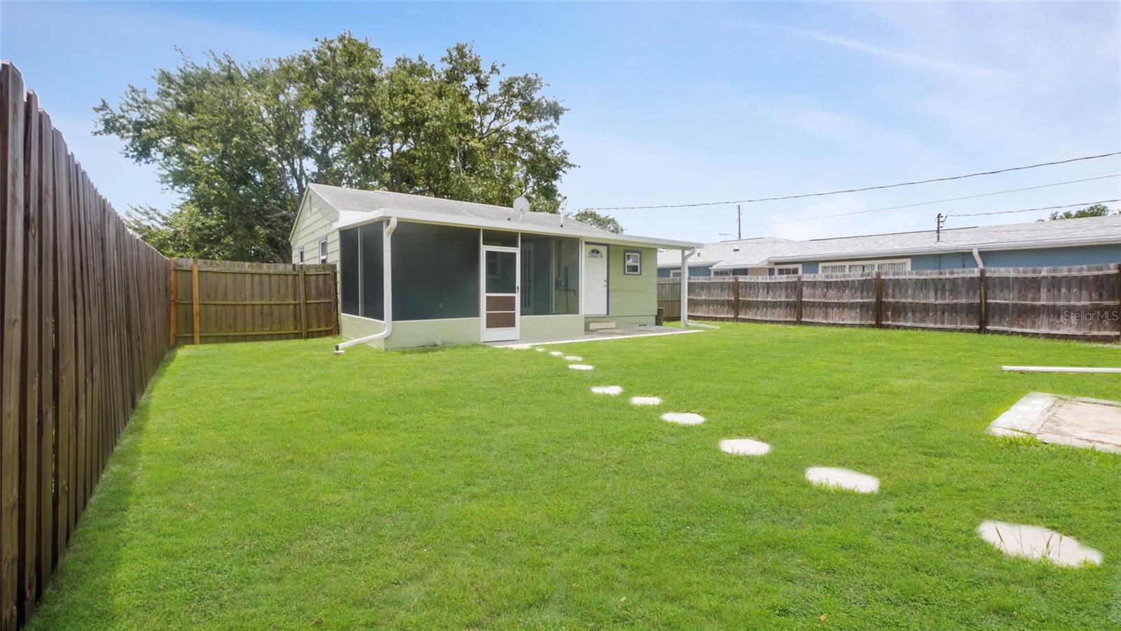 Fenced back yard