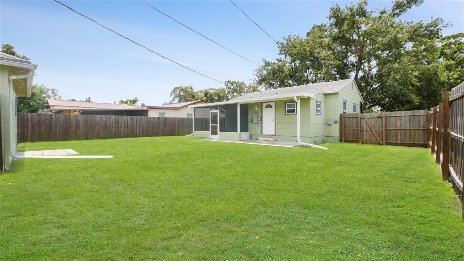 Fenced back yard