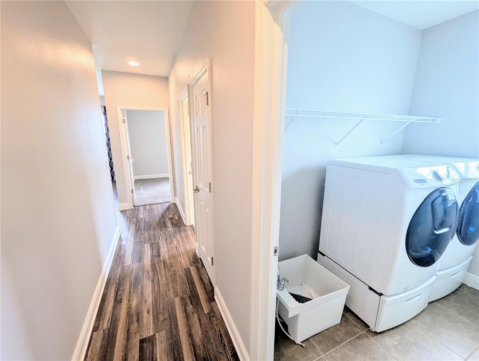 Upstairs hallway and laundry room