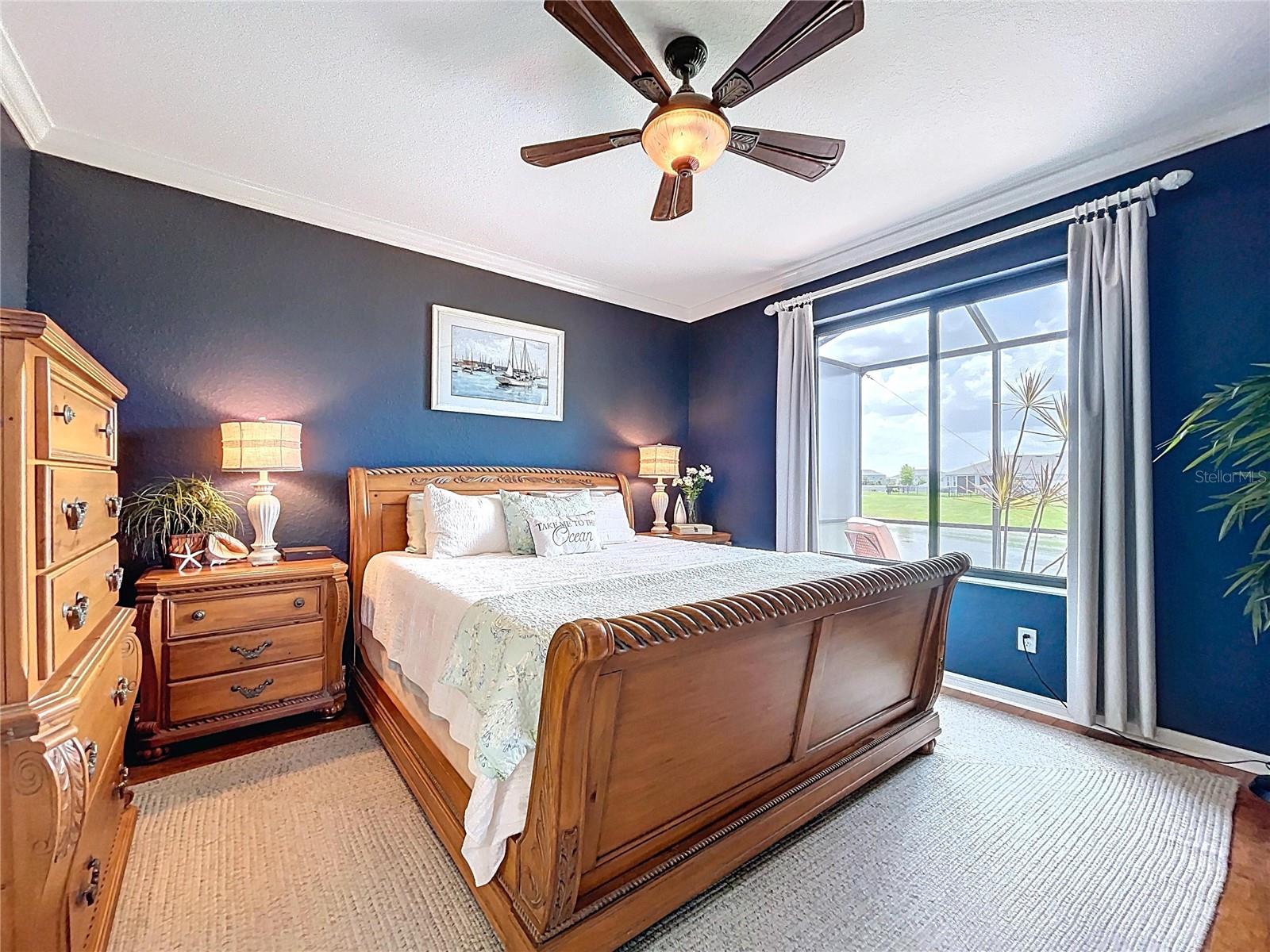 Primary Bedroom with Pond view