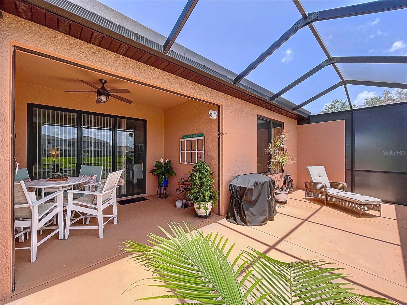 Screened Lanai overlooking the water