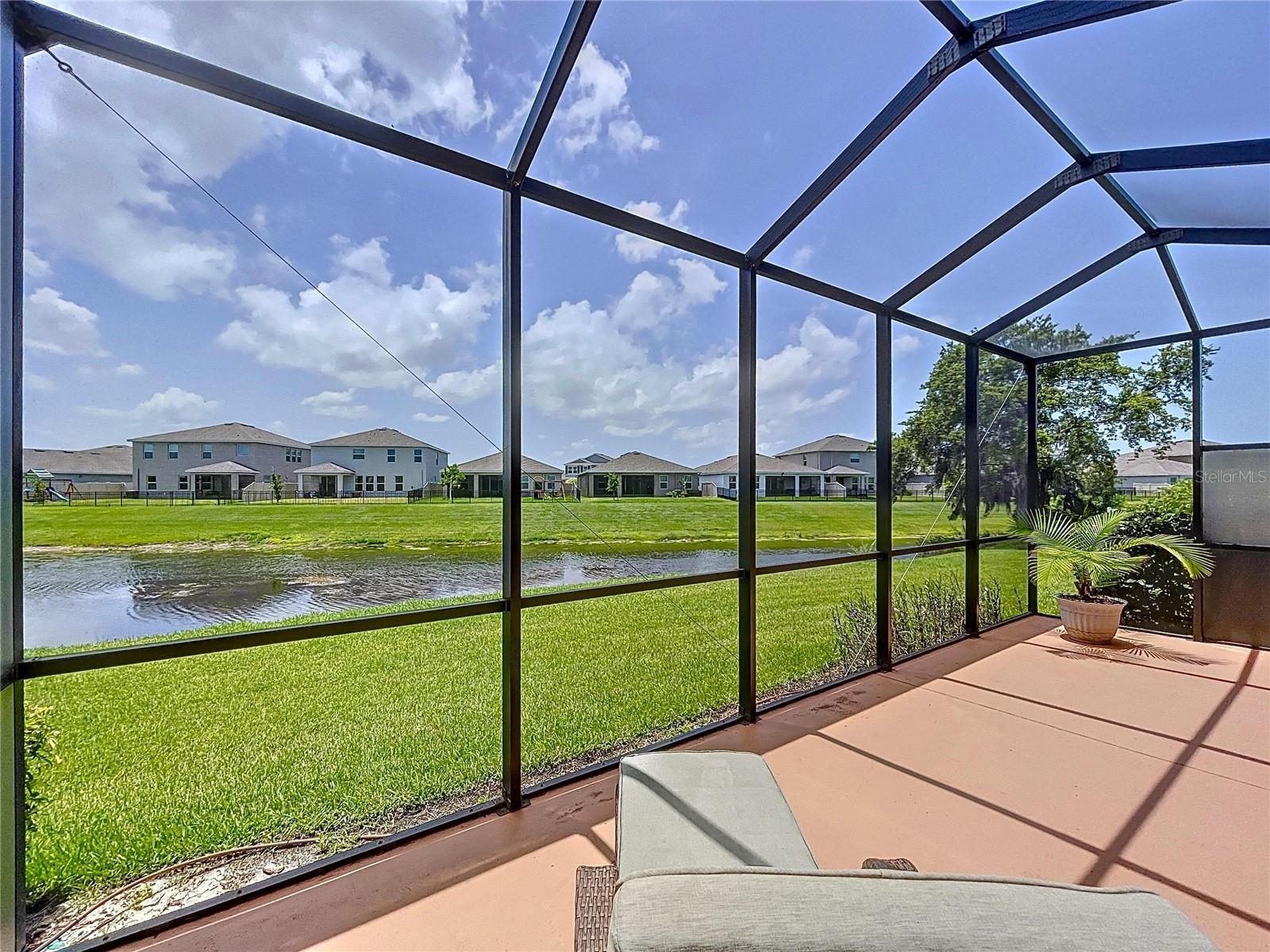 Screened Lanai overlooking the water