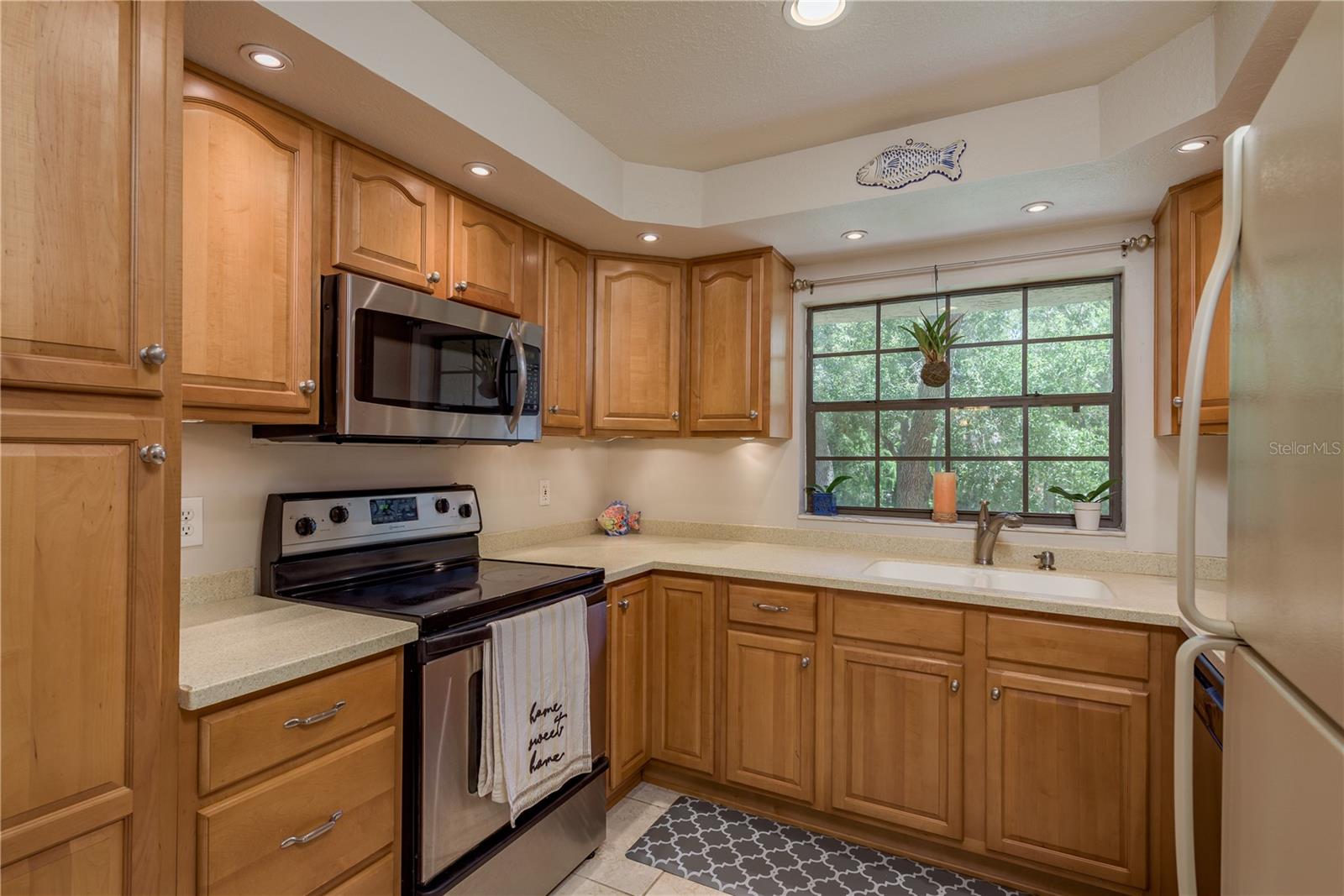 Corian countertops and Stainless Steel Appliances