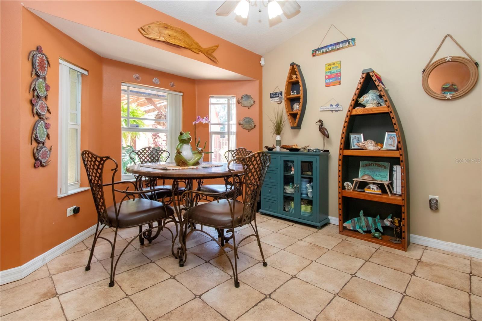 Dinette with view of the horses in the back yard