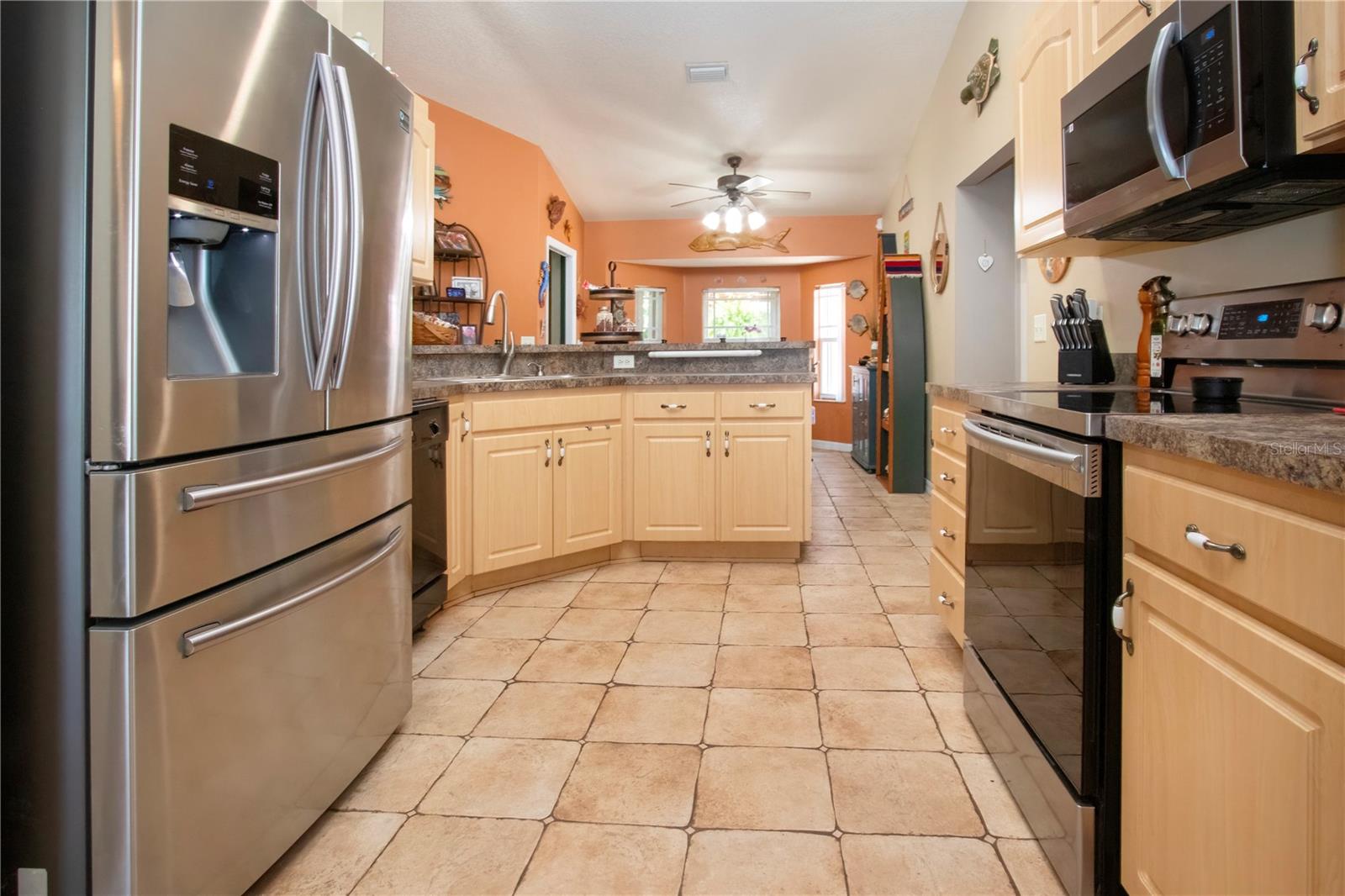 Kitchen with newer Samsung Stainless refrigerator