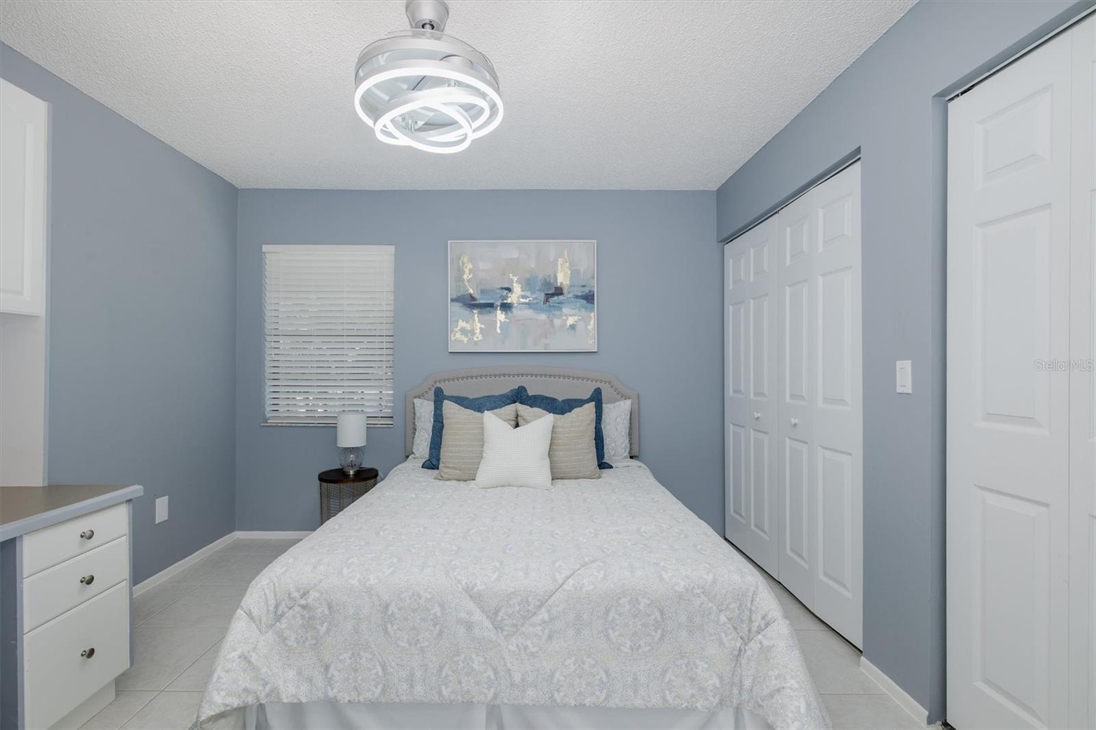 Second Bedroom with Built in desk and lots of closet space