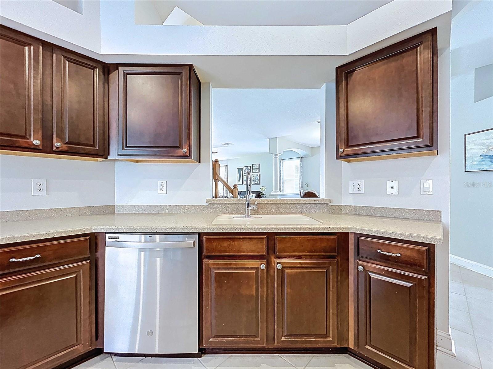Kitchen pass-through to dining room