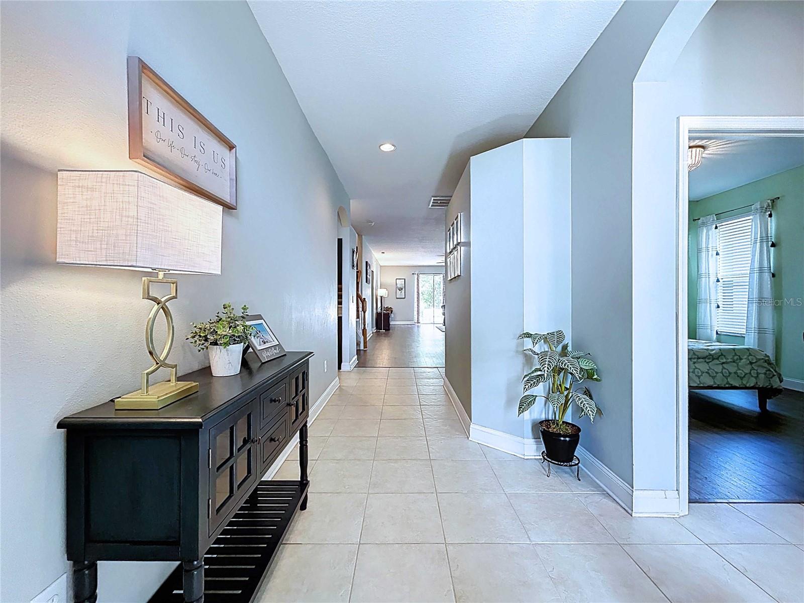 Front hallway looking towards dining & great rooms