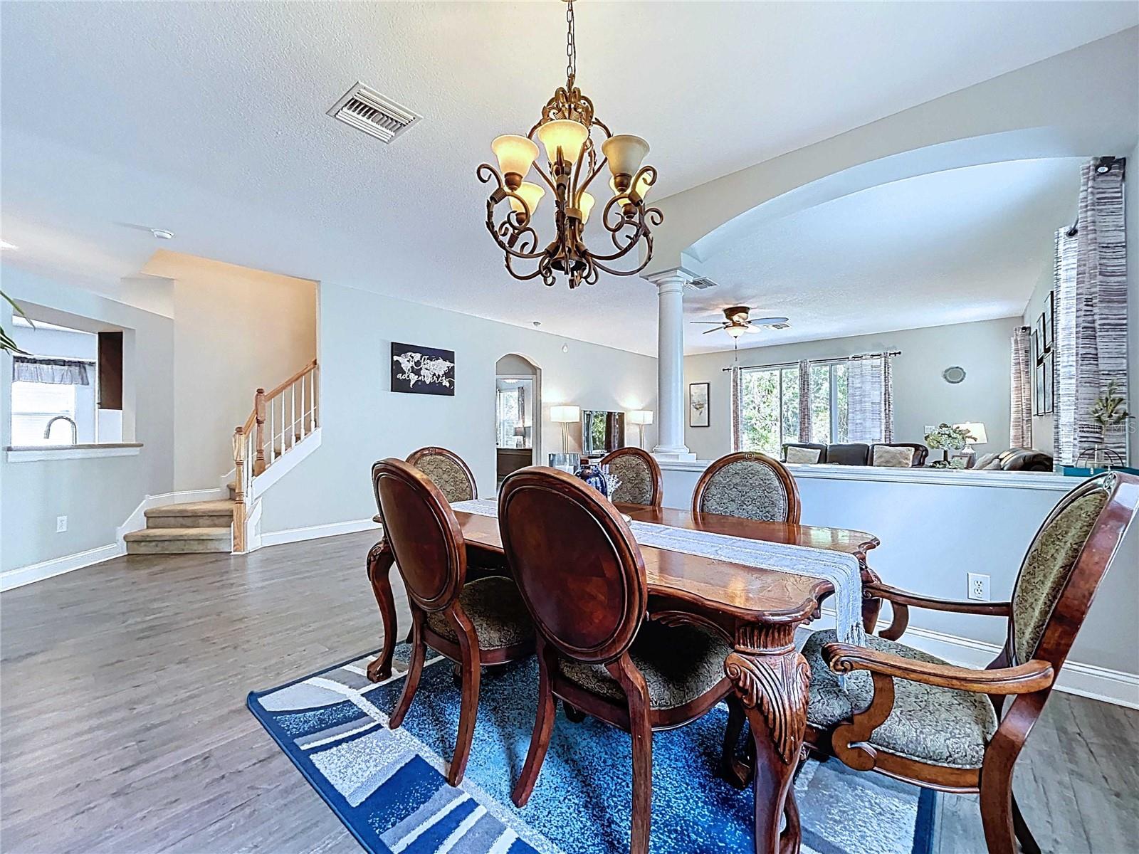 Dining room looking towards stairs