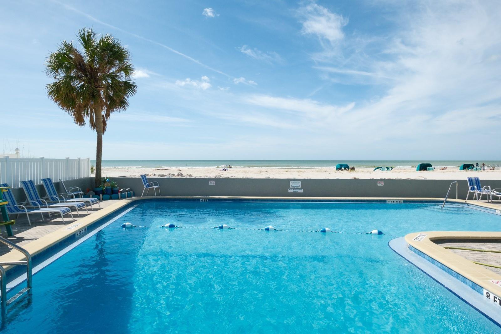 Beach front Heated Pool