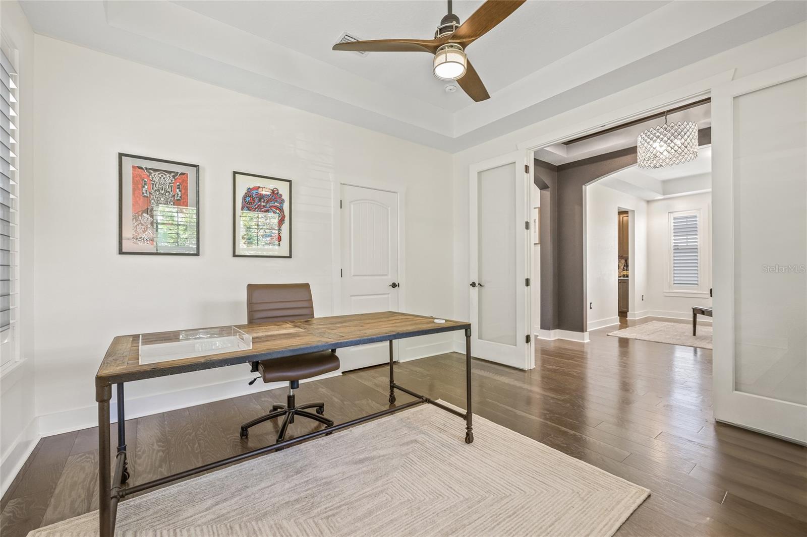 Across from the dining room is a large office with a closet.