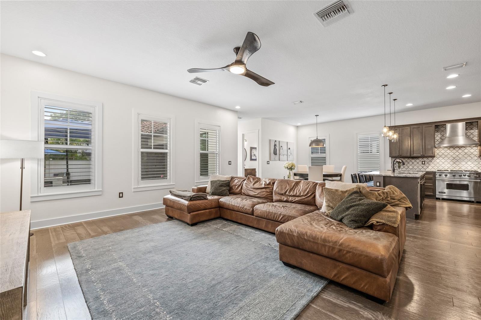 Plantation shutters have been added throughout the home.