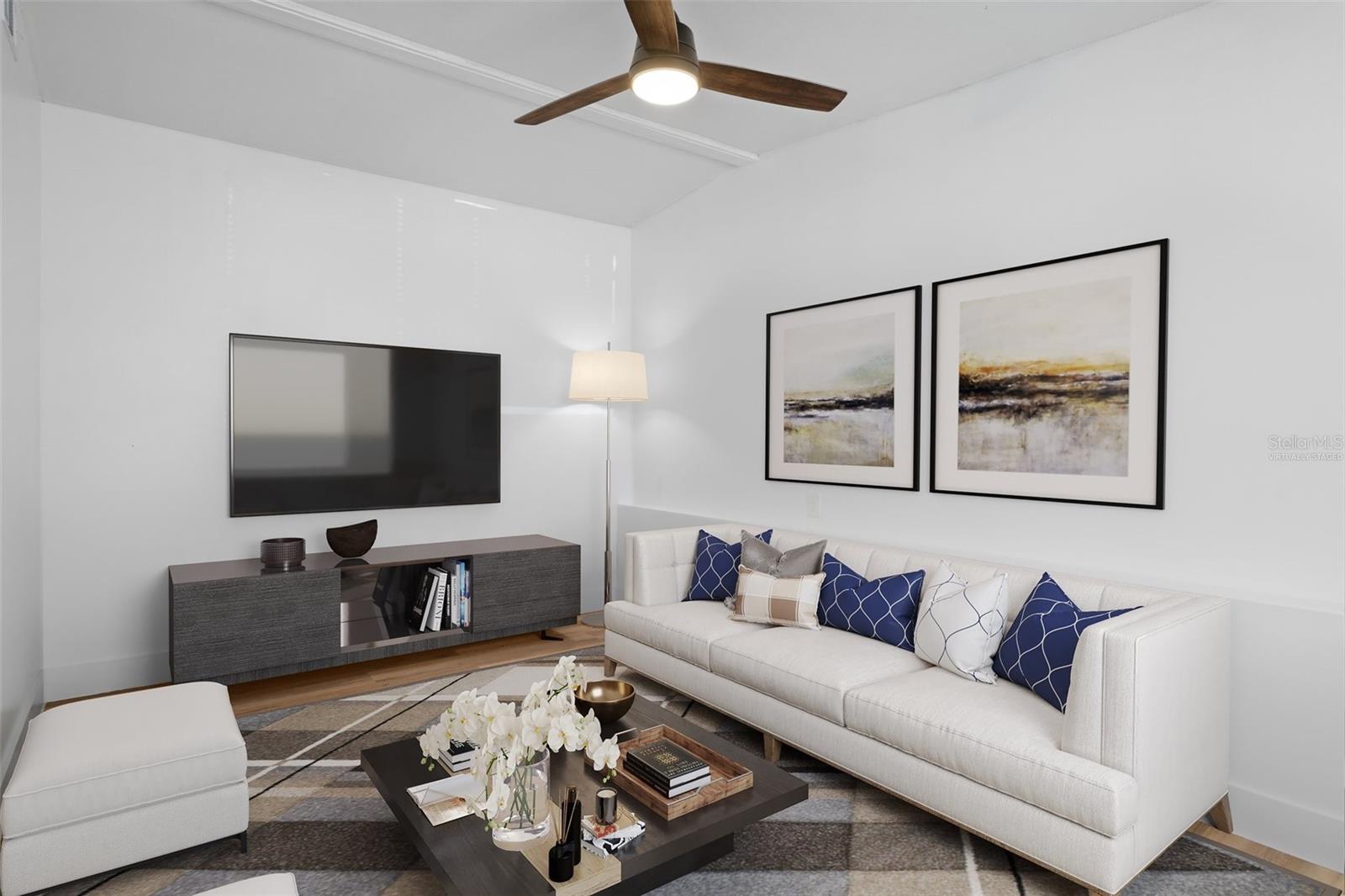 virtually staged living room