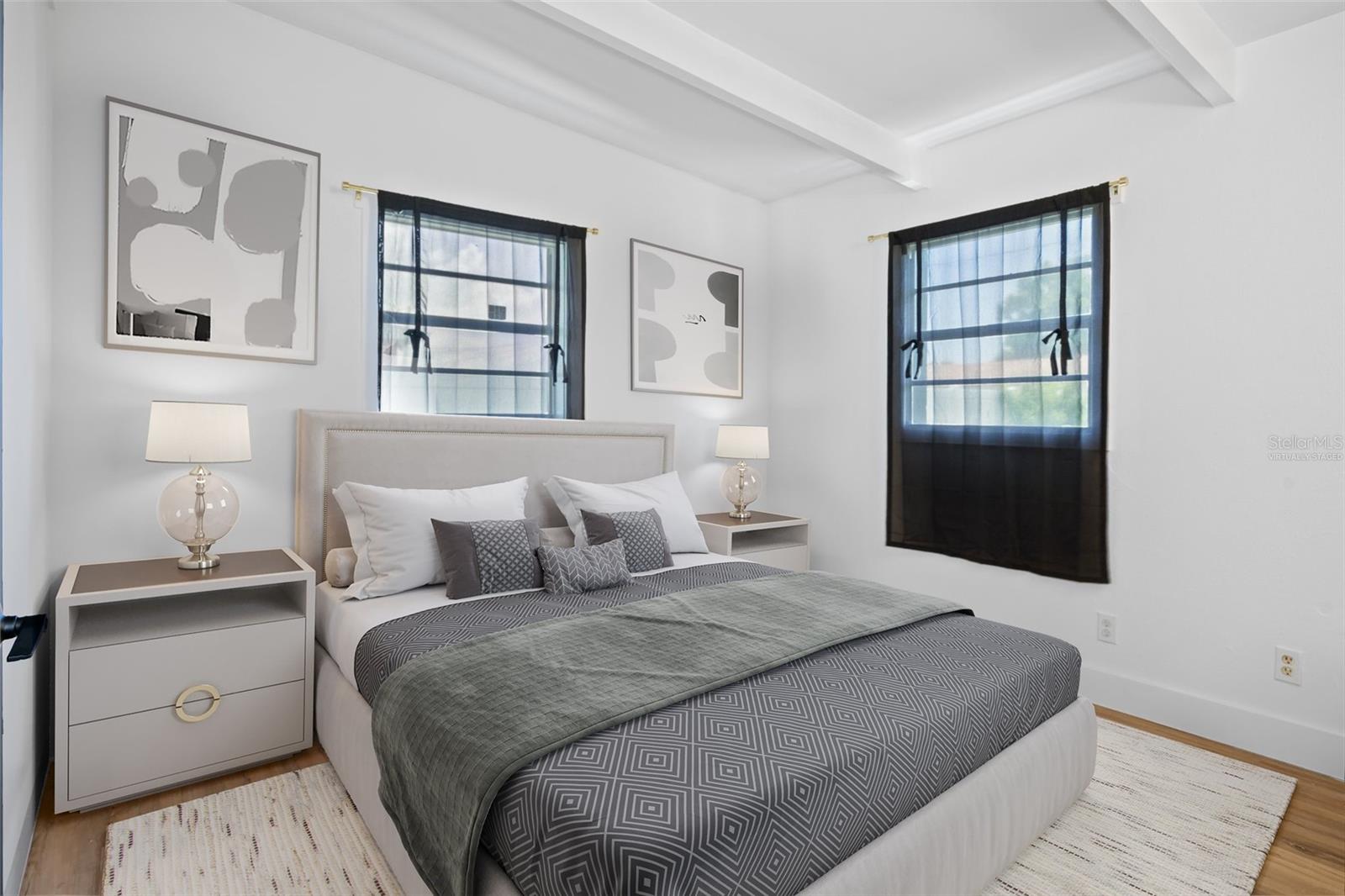 Virtually staged bedroom