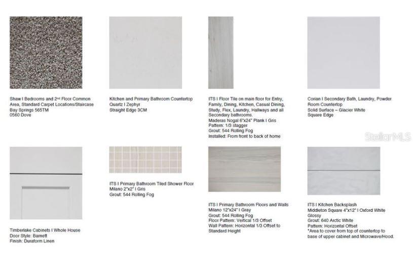 Design Selections.  Home is under construction and selections are subject to change.