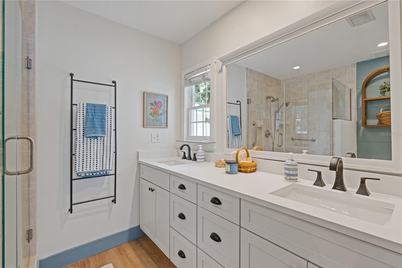 Primary Bathroom with dual sinks which was recently remodeled