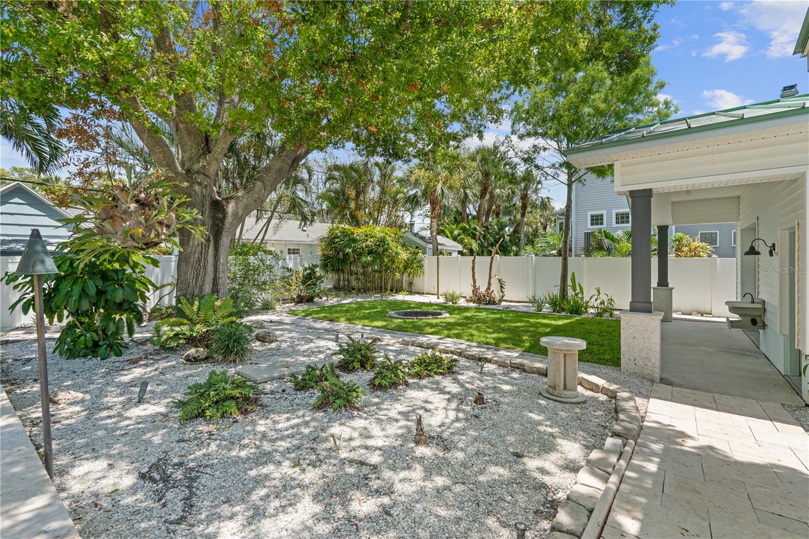 Backyard Oasis.  Enjoy the cool evenings around the firepit roasting marshmallows and enjoying S'Mores.