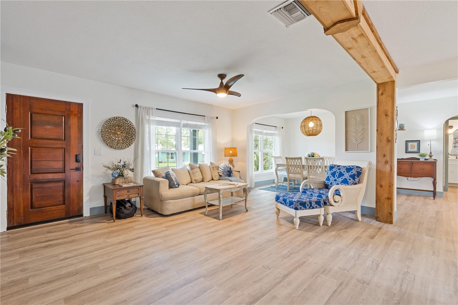 Living Room and Dining Room with lots of natural sunlight