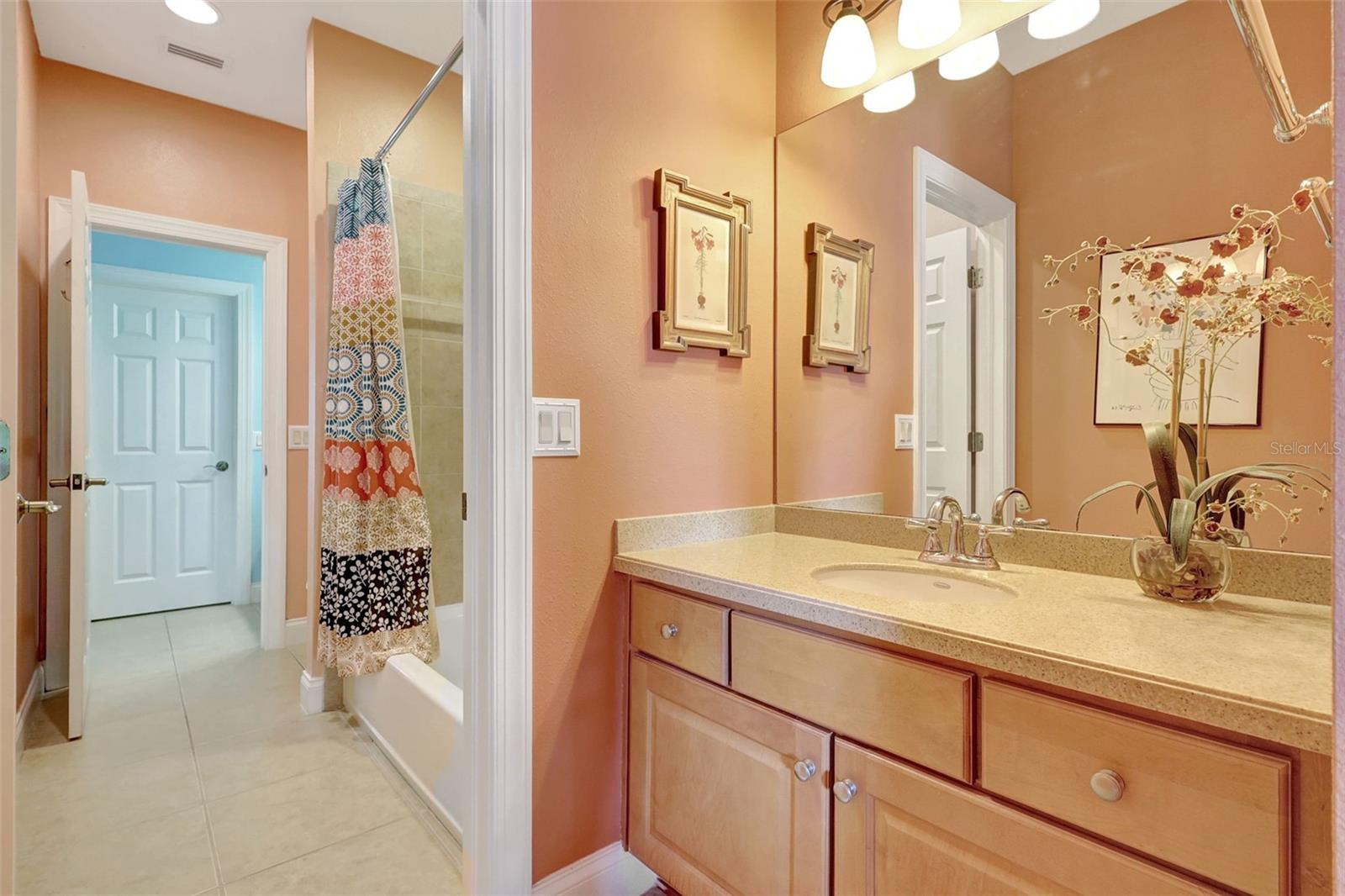 Jack & Jill Bath Shower/Tub Combo and Toilet area