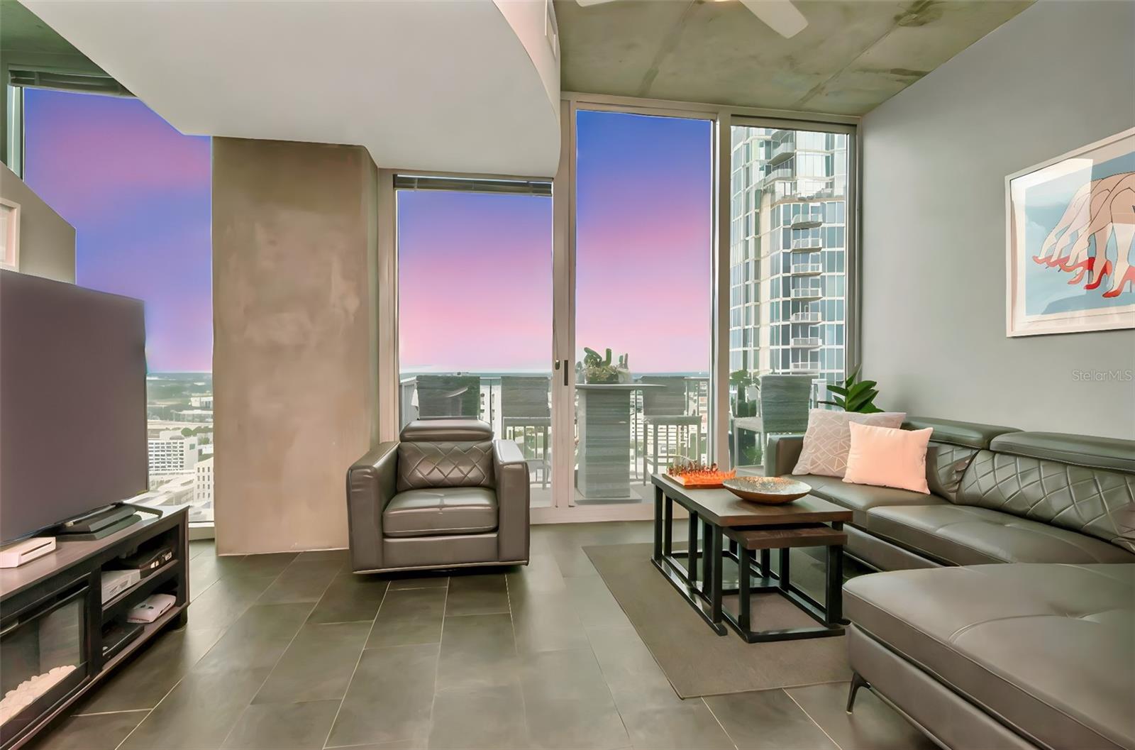 Twilight View from Living Area