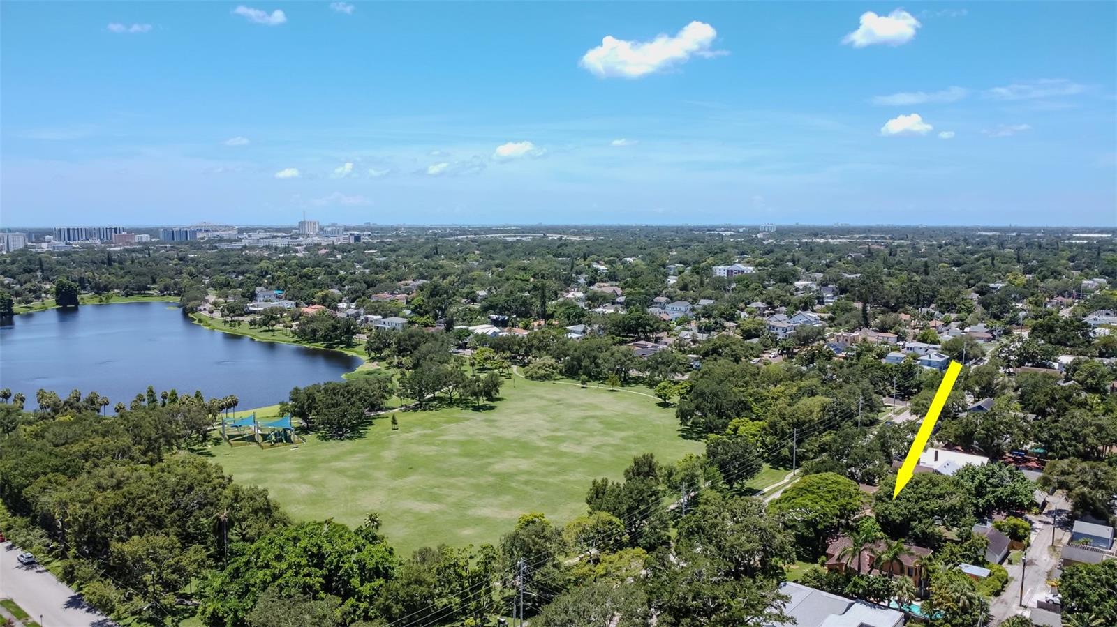 Lake across the street