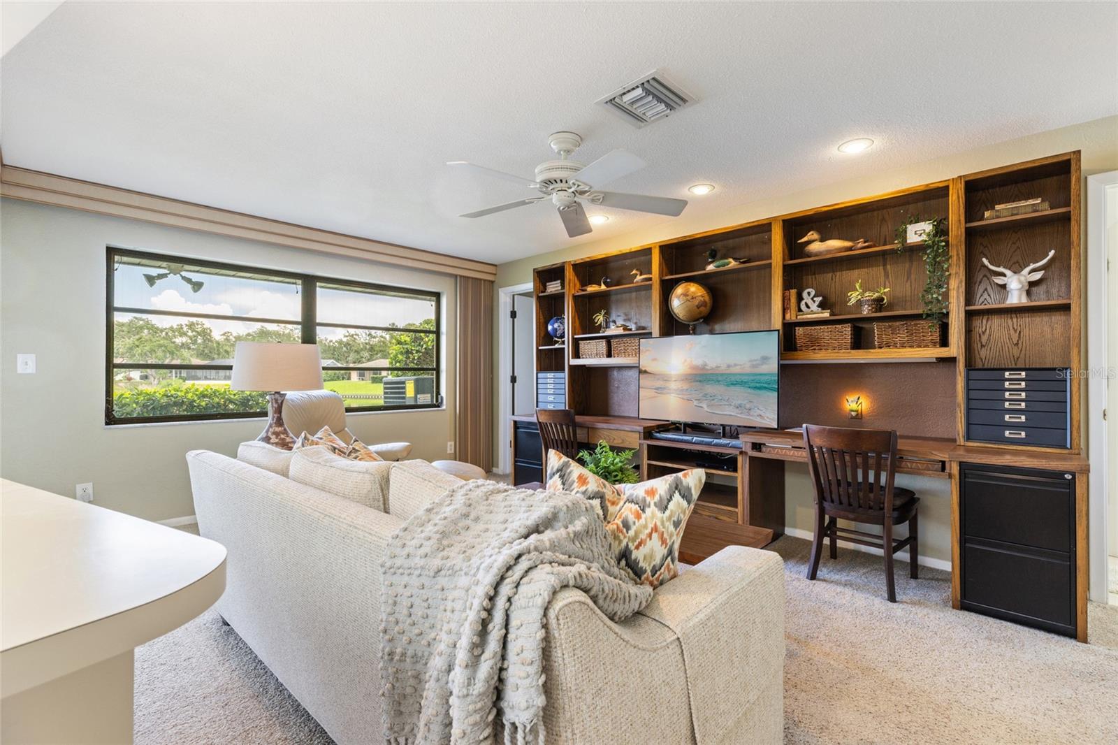 Family room to the right of kitchen