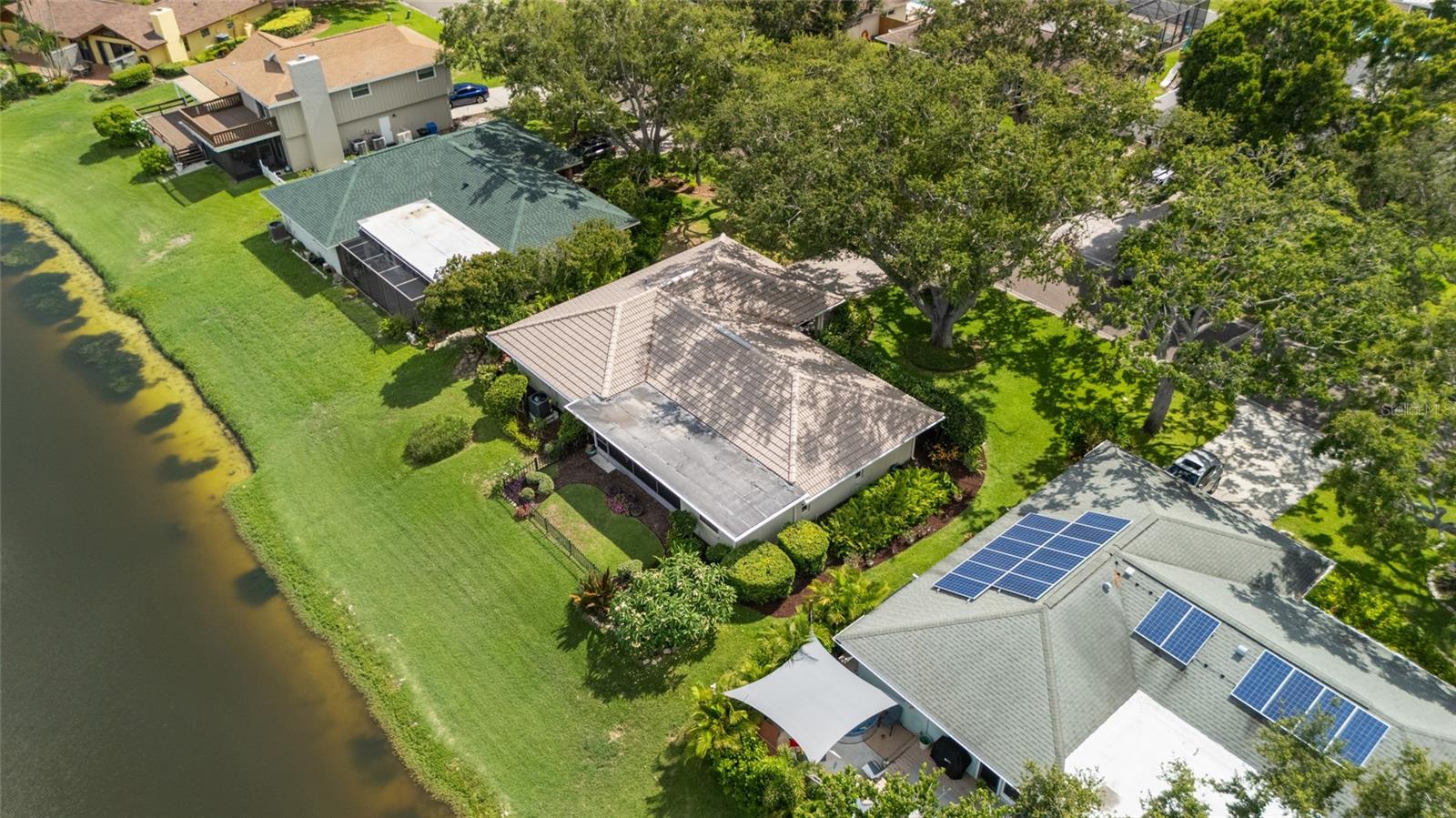 Limestone added to extend shoreline, Roof view