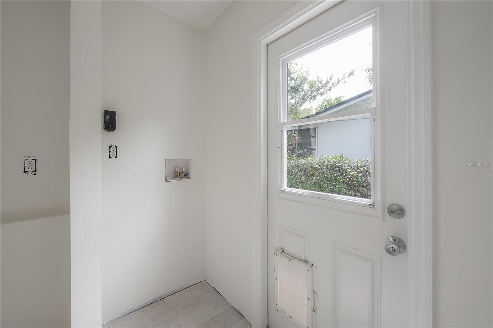 Kitchen Laundry Area and Back Door