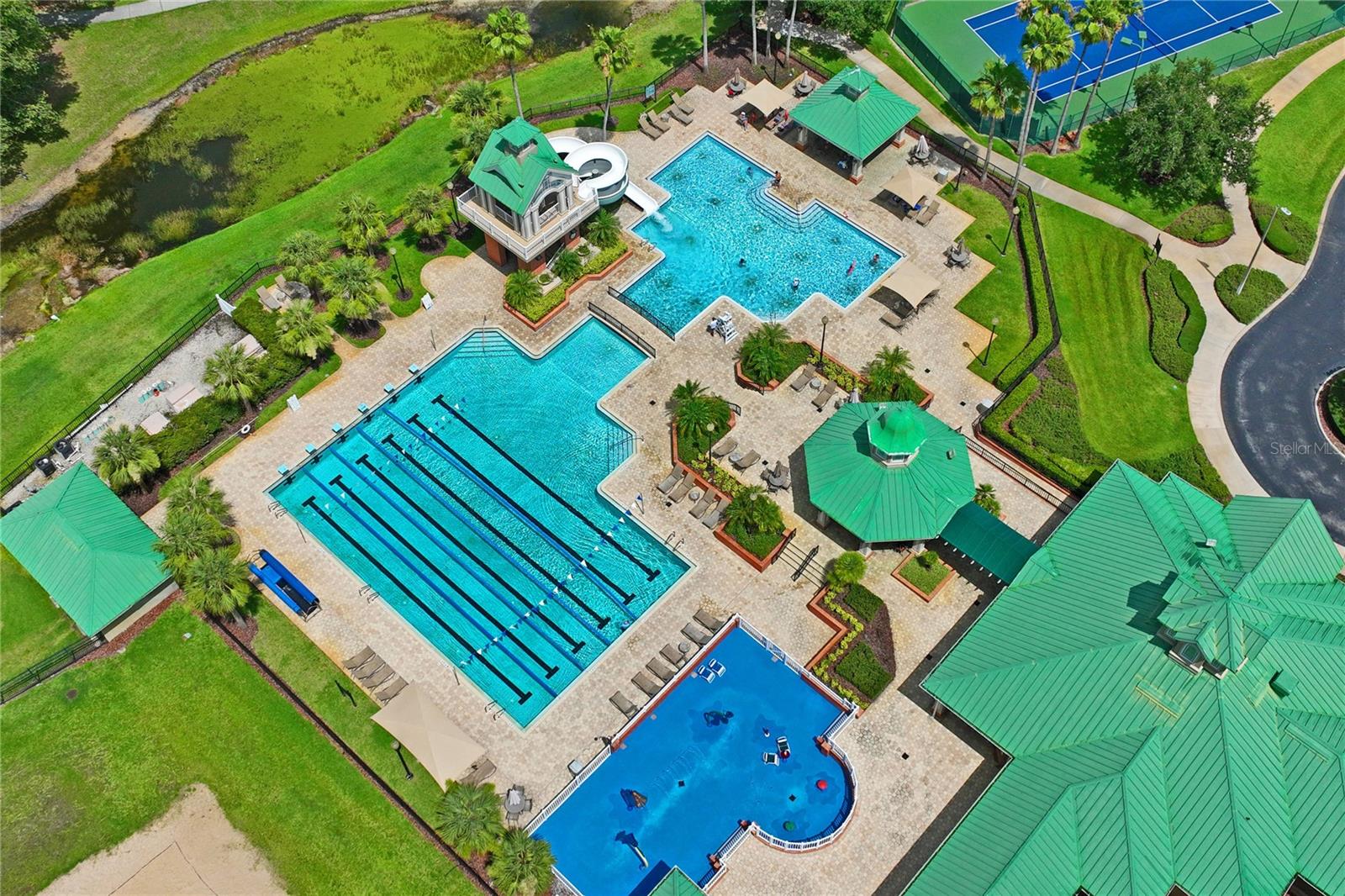 Pool, Lap Pool and splash pad area