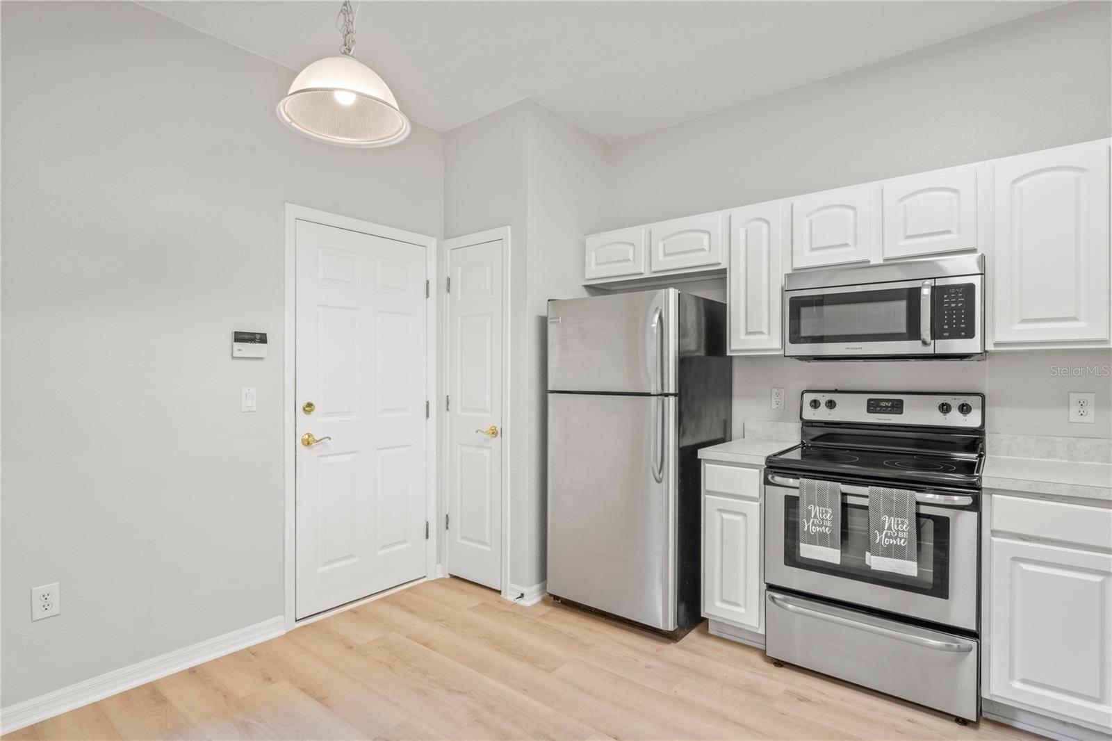 kitchen has door that leads to garage