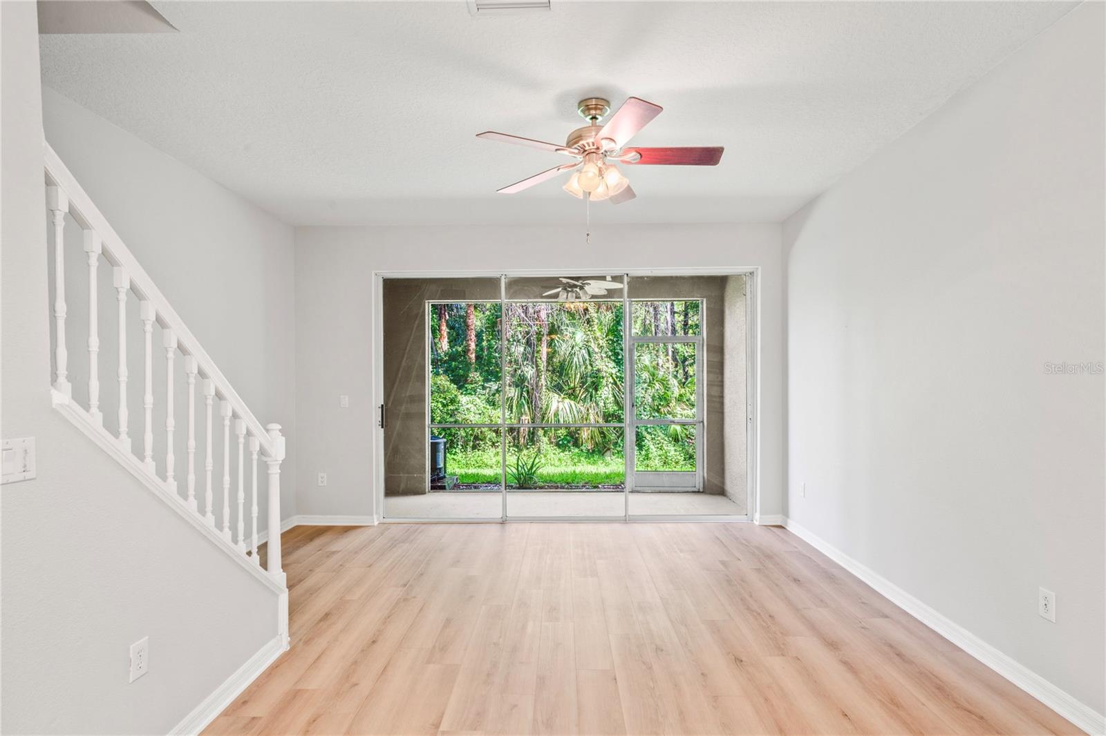 living sliding door view
