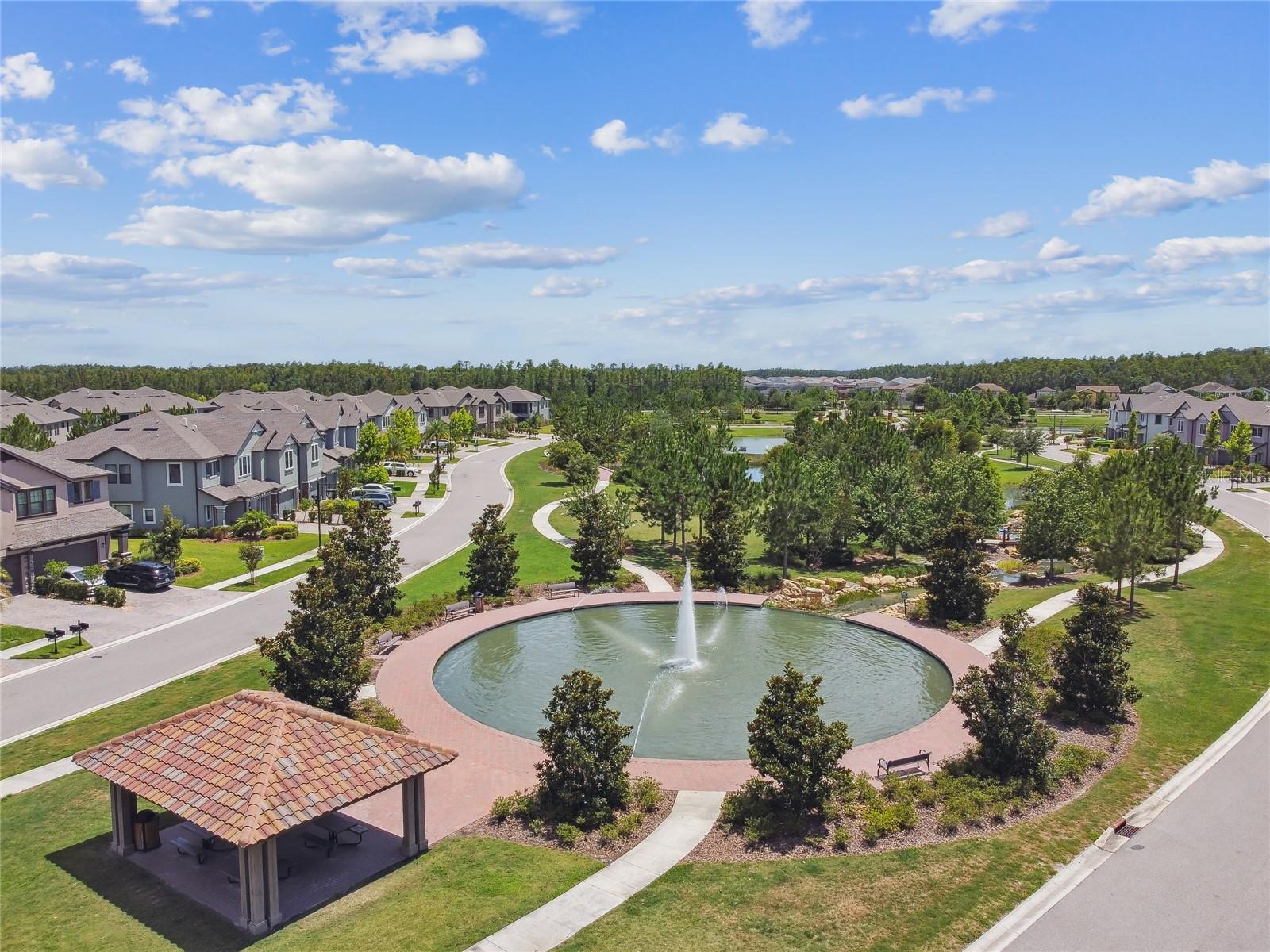 PARK AND WATER FEATURE FRONT VIEW