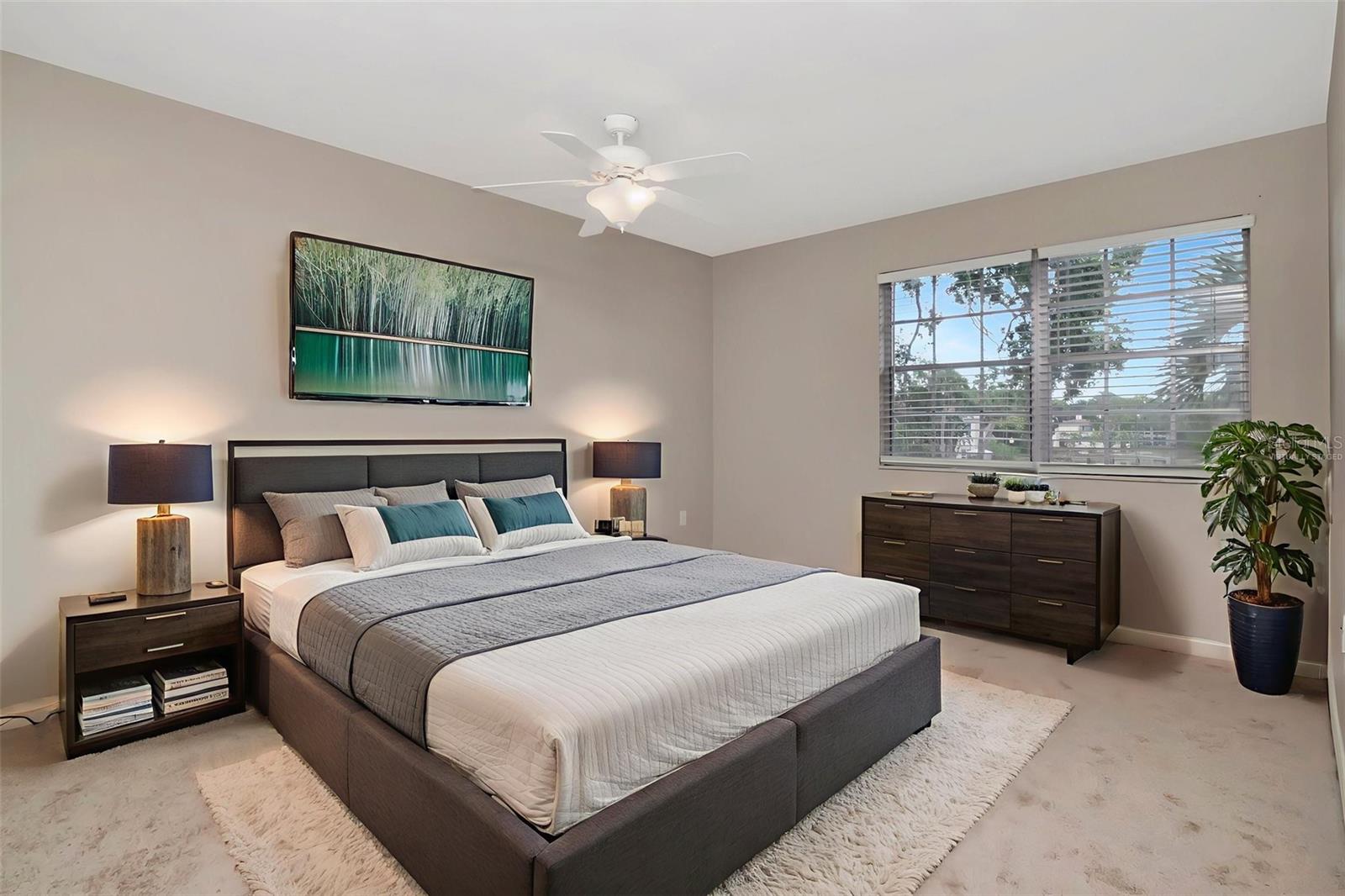 Primary bedroom- virtually staged