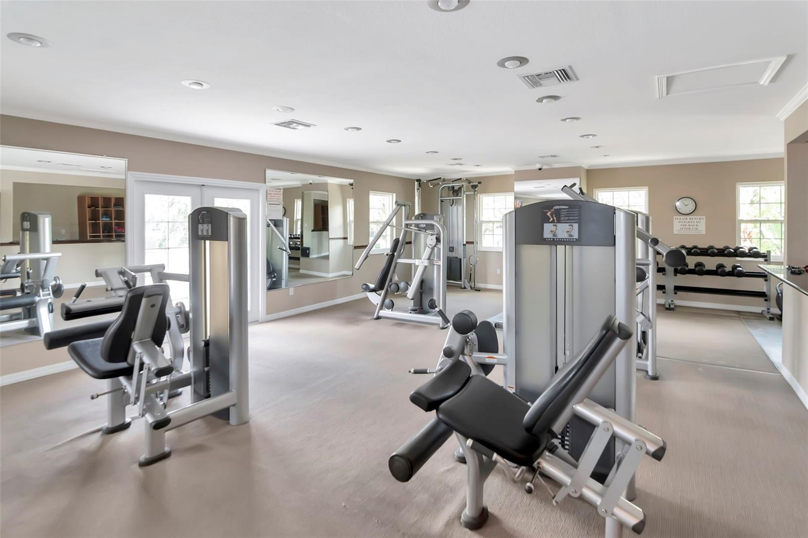 Fitness center and separate treadmill room