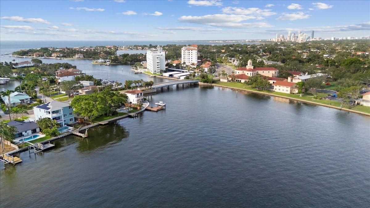 View from Sack's Bayou, Snell Isle bridge