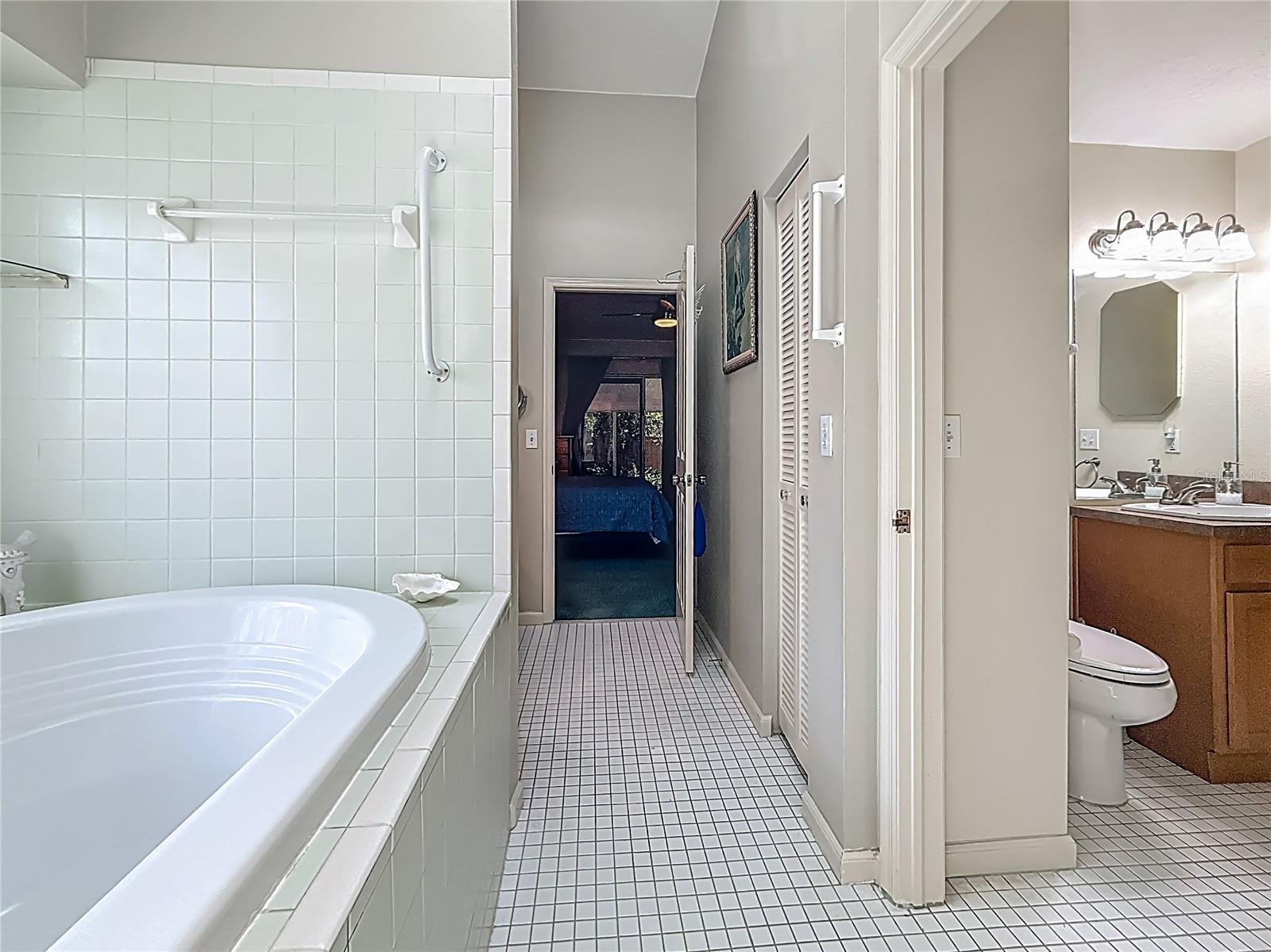 You are at the entrance door from Bedroom 2 into the Jack n' Jill bath.