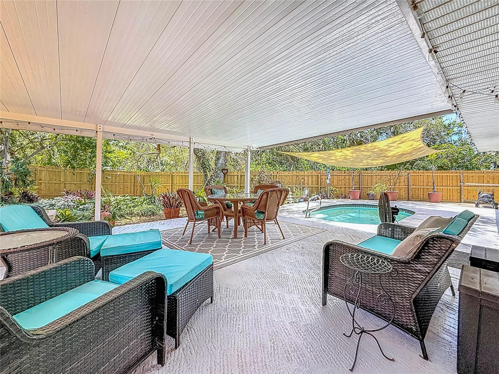 Cozy outdoor space, with plenty of room for your patio furniture. The sounds of nature are very soothing out here!