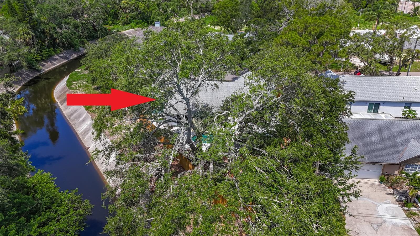 That is Joe's Creek to the left. NO FLOODING FROM NEITHER HELENE or MILTON :-)