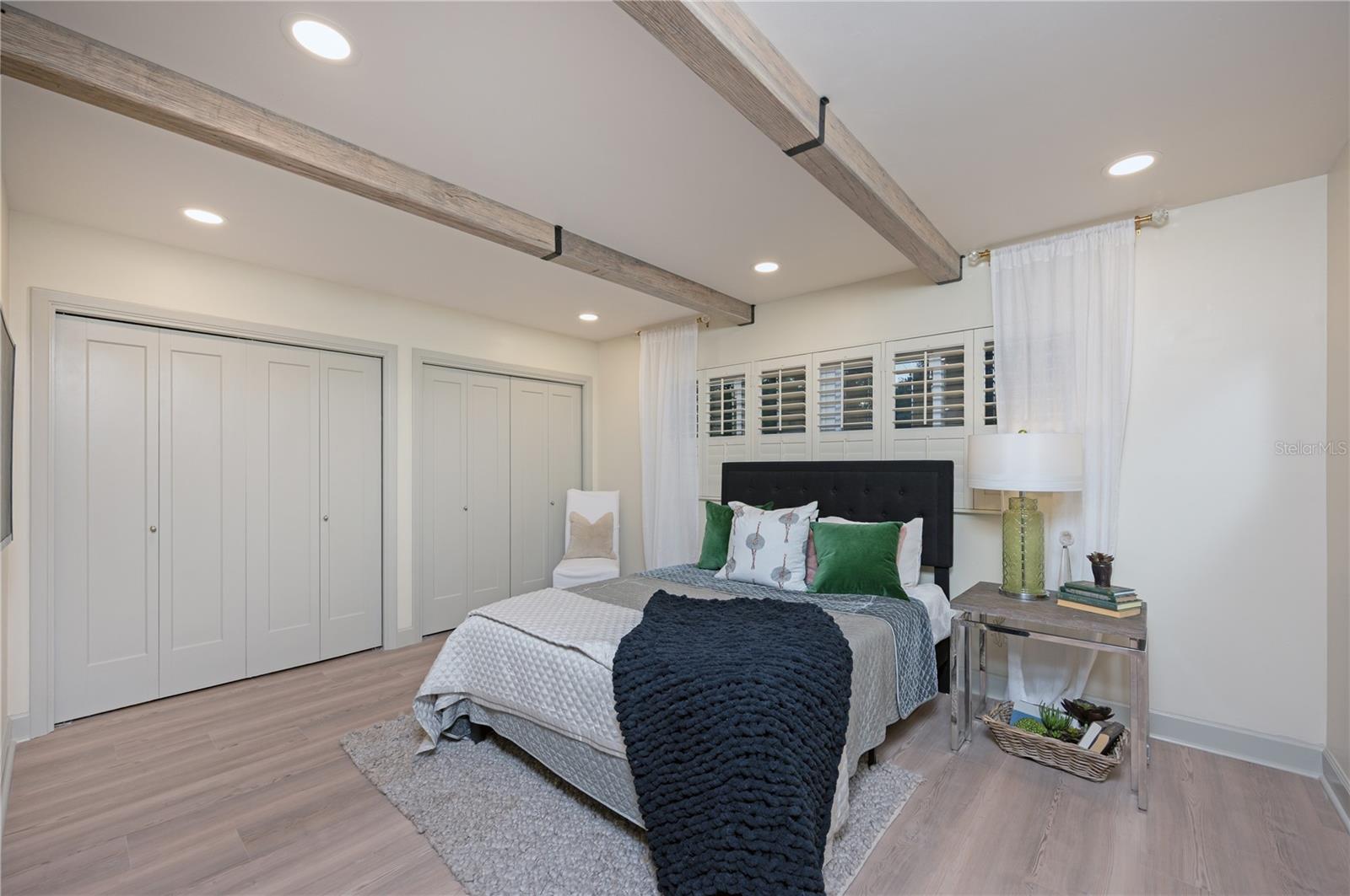 Handmade beams give character to room