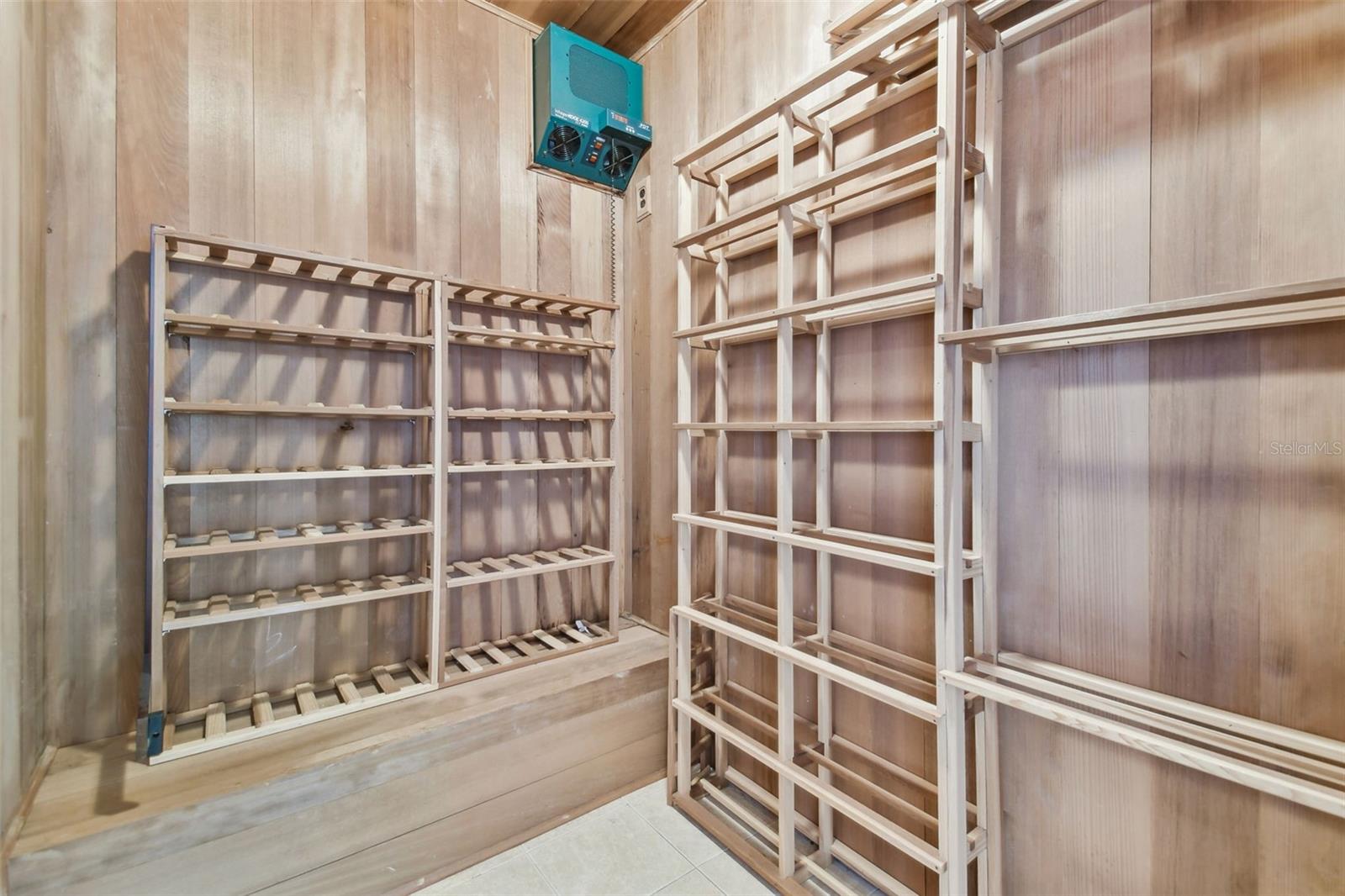 Temperature controlled wine room on 2nd floor