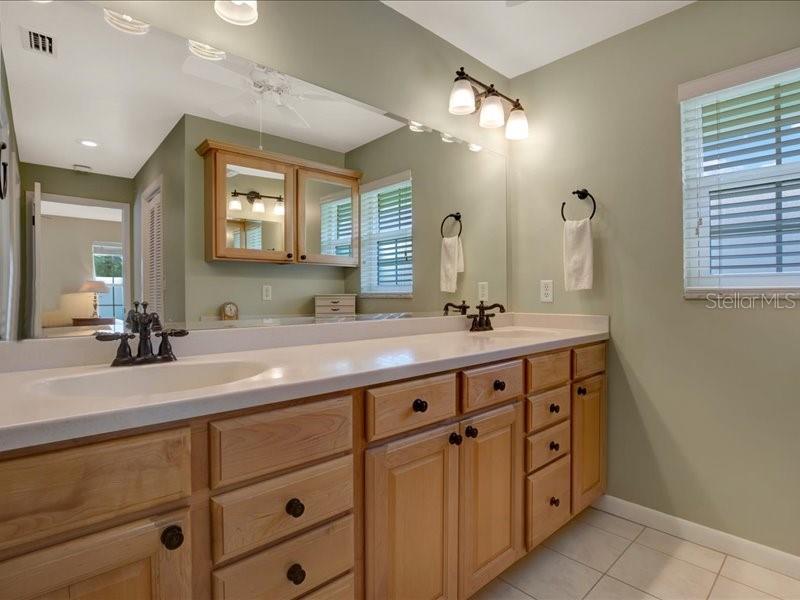 Primary Bathroom with double sinks