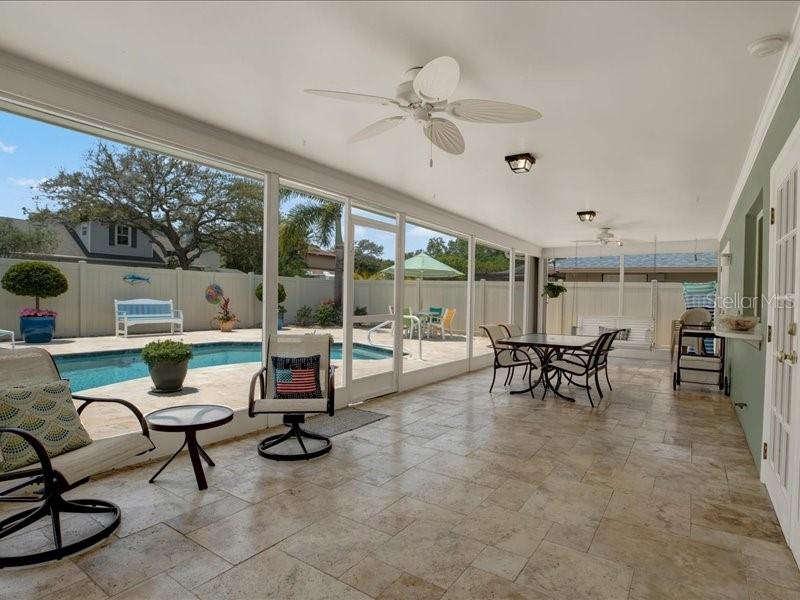 There are hurricane shutters that cover this entire Lanai