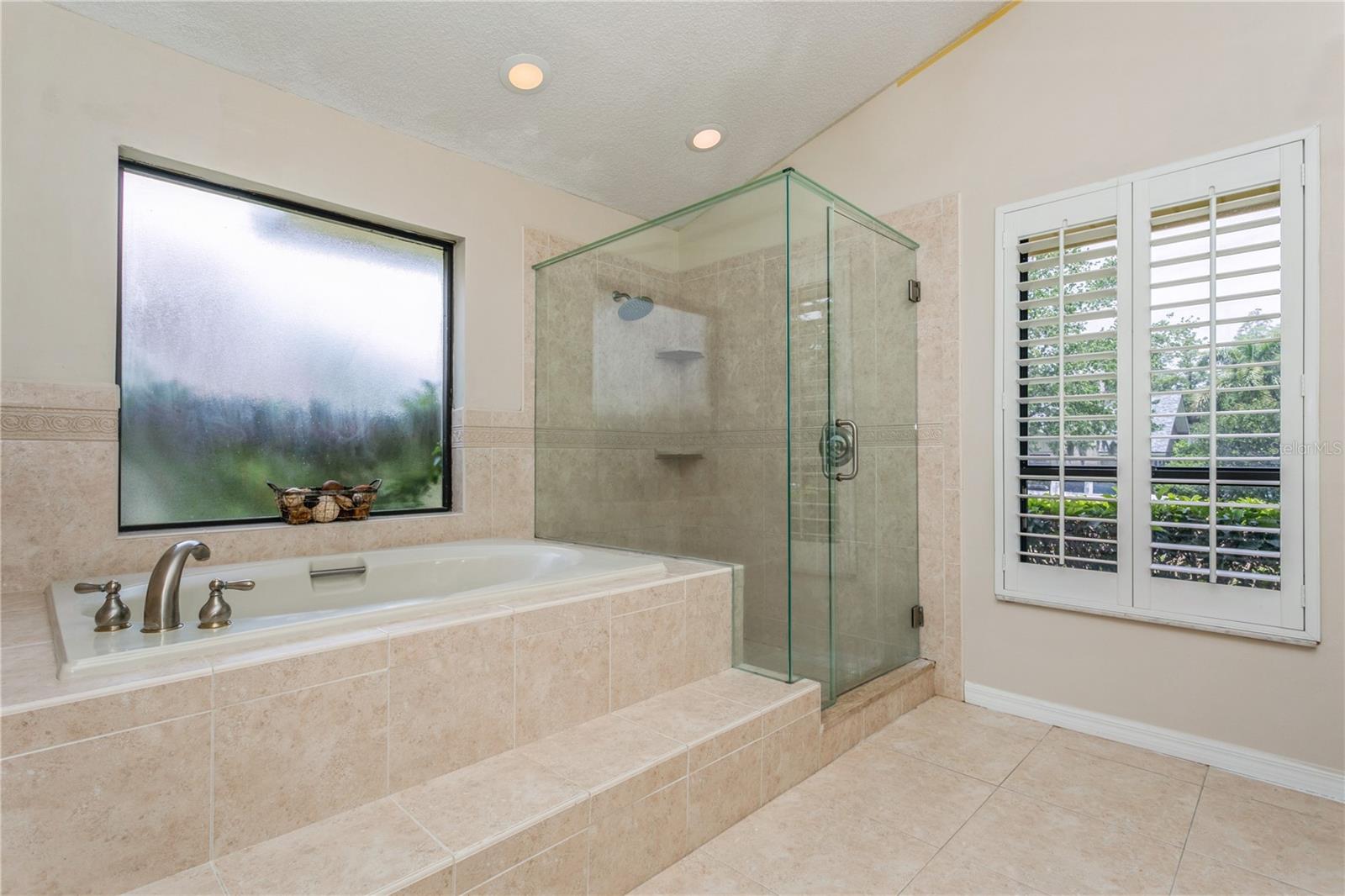 Primary Bathroom with Soaking Tub and Separate Shower