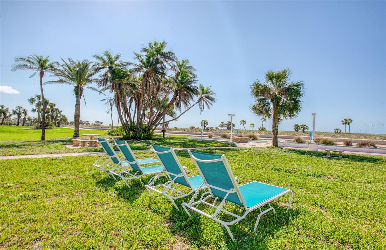 Tropic Terrace's backyard beautiful lawn area with the chairs for relaxing daytime or sunset time or nighttime!