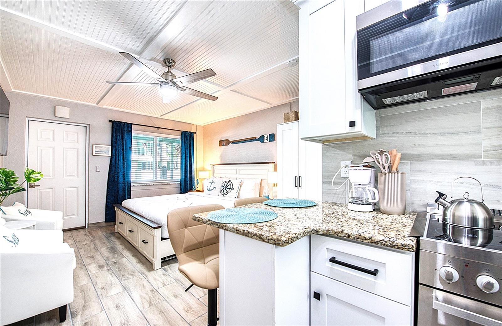 Unit #9 Large armoire perfect size, everything is here for you!  Armoire contains beach chairs, beach towels for you and or guests!