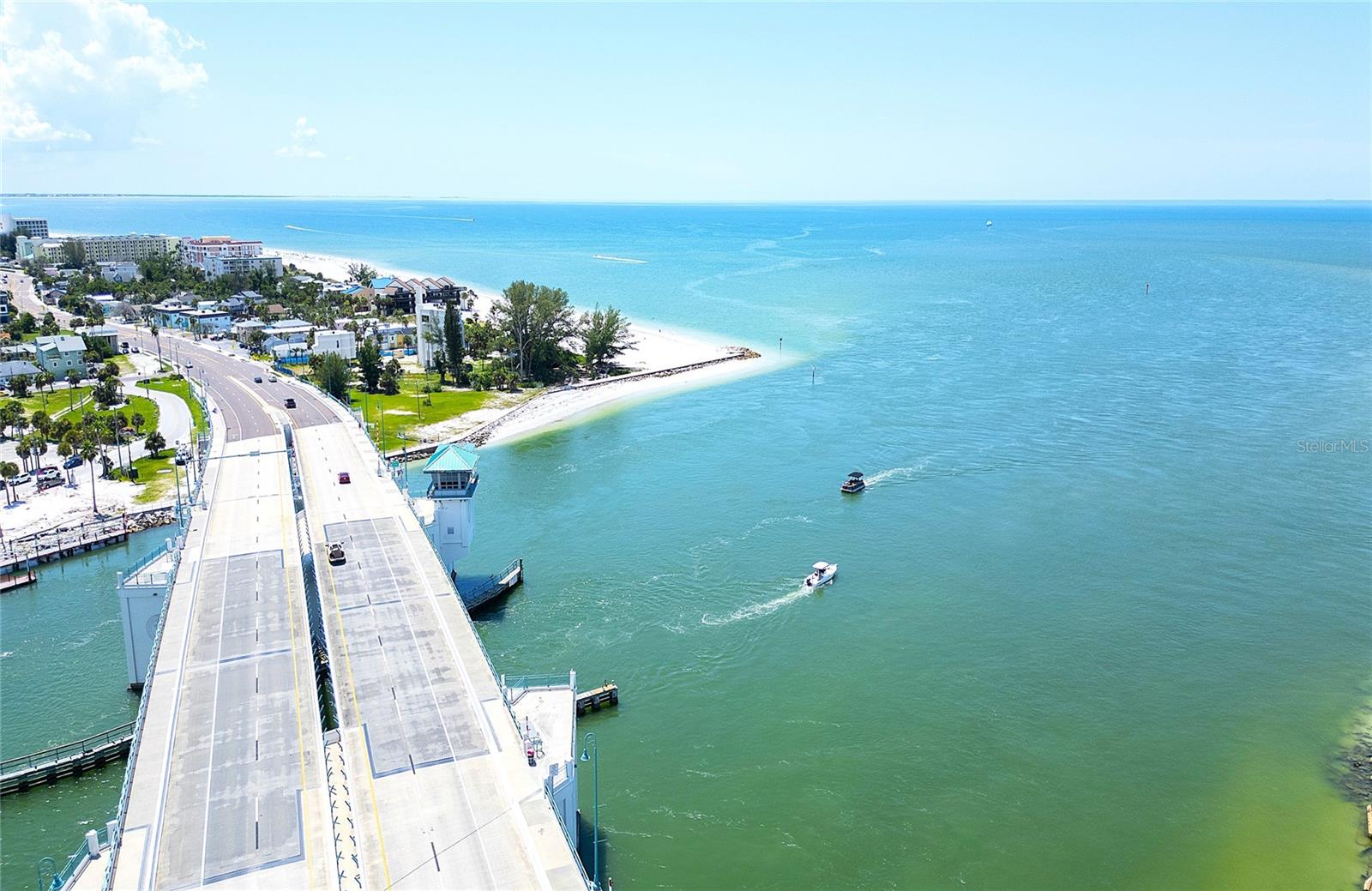 in the intra-coastal part separated by Johns Pass Bridge, this is where the dolphin come to feed and teach their babies to feed too.