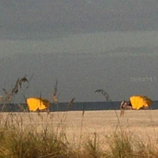 Yellow Beach Cabanas on Treasure Island Beach