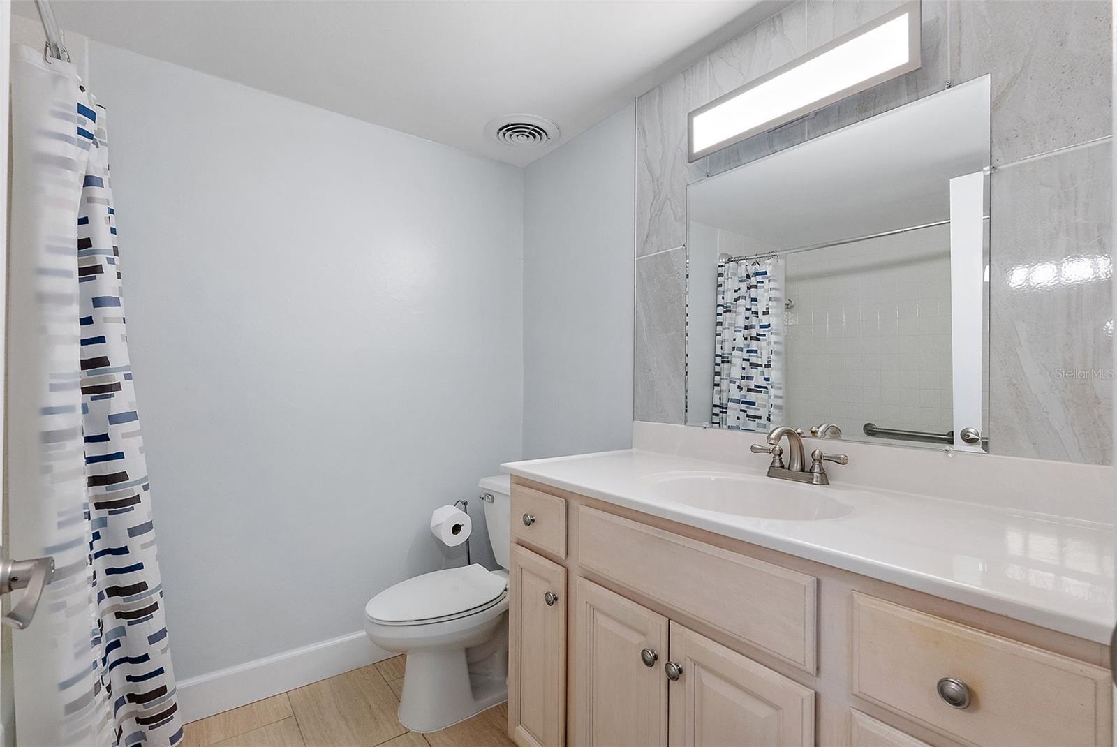 UPDATED BATH WITH SHOWER AND TUB
