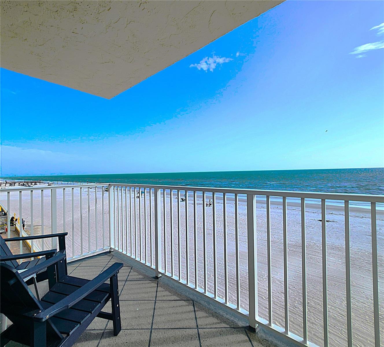 END UNIT: Indian Shores Beach view from the condo's balcony
