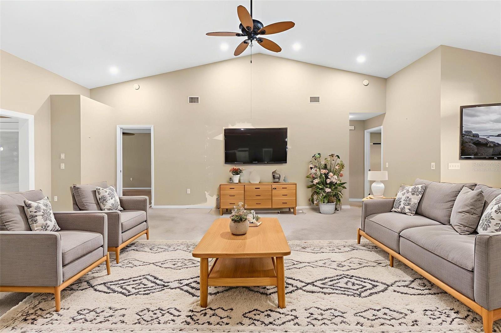 Virtually staged living area